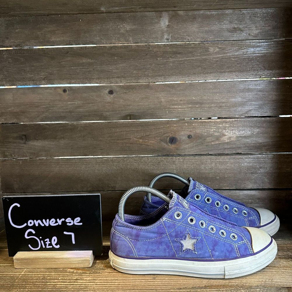 Womens Converse CTAS OX Purple Tie Dye Low‎ Slip On Sneakers Shoes Size 7 M GUC